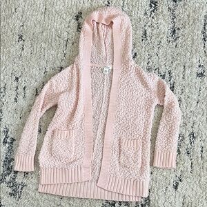 Pink Hooded Cardigan